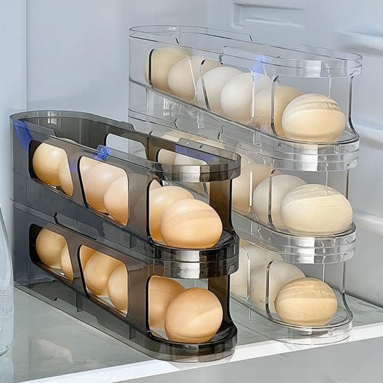 1/2/3Pcs Fridge Egg Holder Large Capacity Multi-layer Transparent Design Stackable