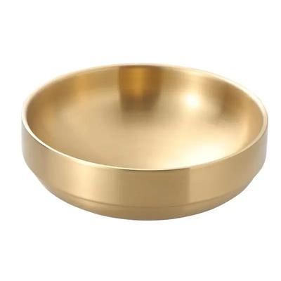 19/21/23 cm Edelstahlschüssel Goldene Doppelschicht Dicke Bibimbap Nudelsuppe Kochen Backen Obstsalat Servieren