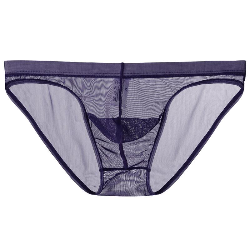 Youye Men's Low Waist Mesh Briefs - Breathable, Transparent, Sexy Pouch, Nude Feel for Young Men