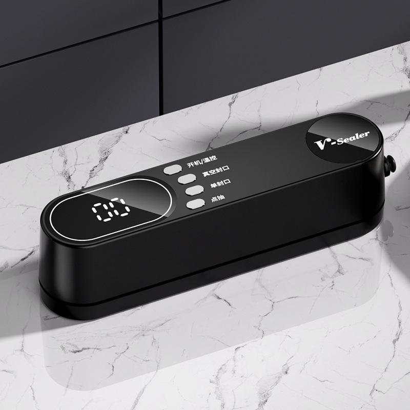 

Automatic Mini Vacuum Sealer with Digital Display for Dry & Wet Food Preservation Rechargeable Version чёрный