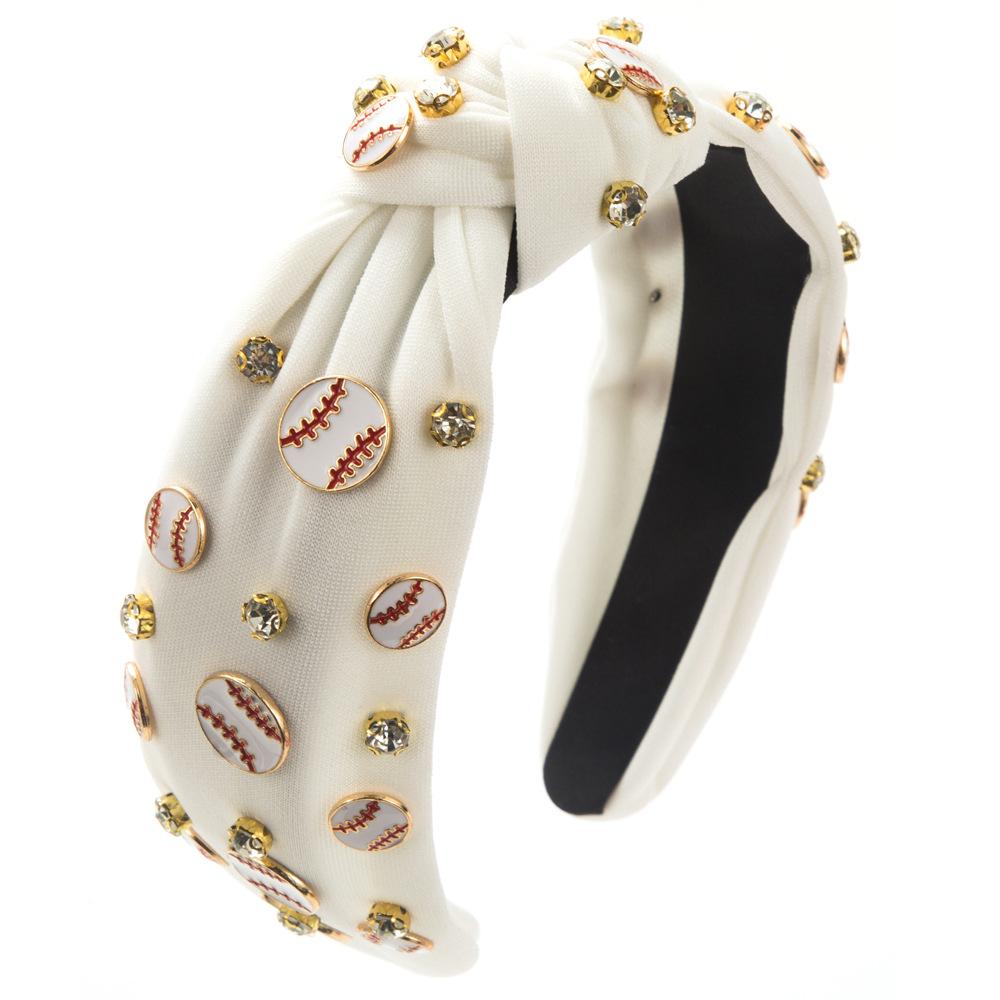 Fashion New Sports Style Softball Baseball Accessories Headband Trend Diamond Wide-Brim Hair Accessories