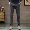 2024 Autumn And Winter New Men'S Plush Thick Casual Chenille Pants Slim Fit Straight Tube Trendy Outerwear Pants