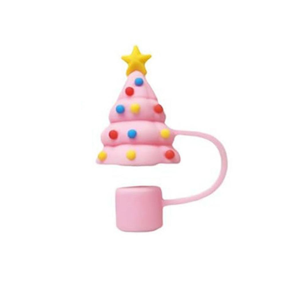 10mm Drinking Straw Cap Leak Stopper Christmas Gift Cute Silicone Straw Sleeve Party Decor Cup Accessories Spill Proof Stopper