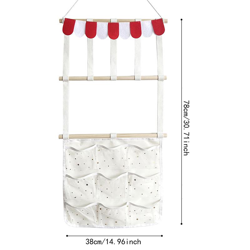 Hair Bows Holder Headband Organizer For Girls, Hair Clips Hanger Storage With Hooks, Wall Hanging Decor For Nursery Room