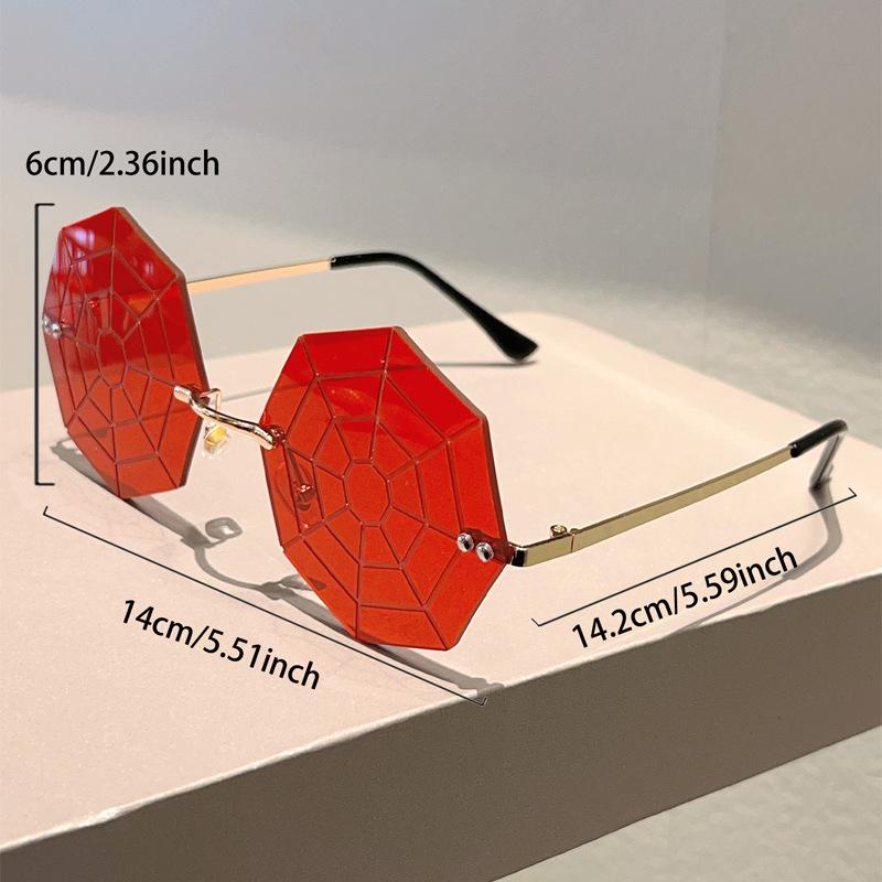 Lunettes de soleil non polarisées en forme de toile d'araignée pour hommes, sans monture, élégantes, amusantes, décoratives, pour femmes, tendance, chic, design de marque, lunettes de soleil rave