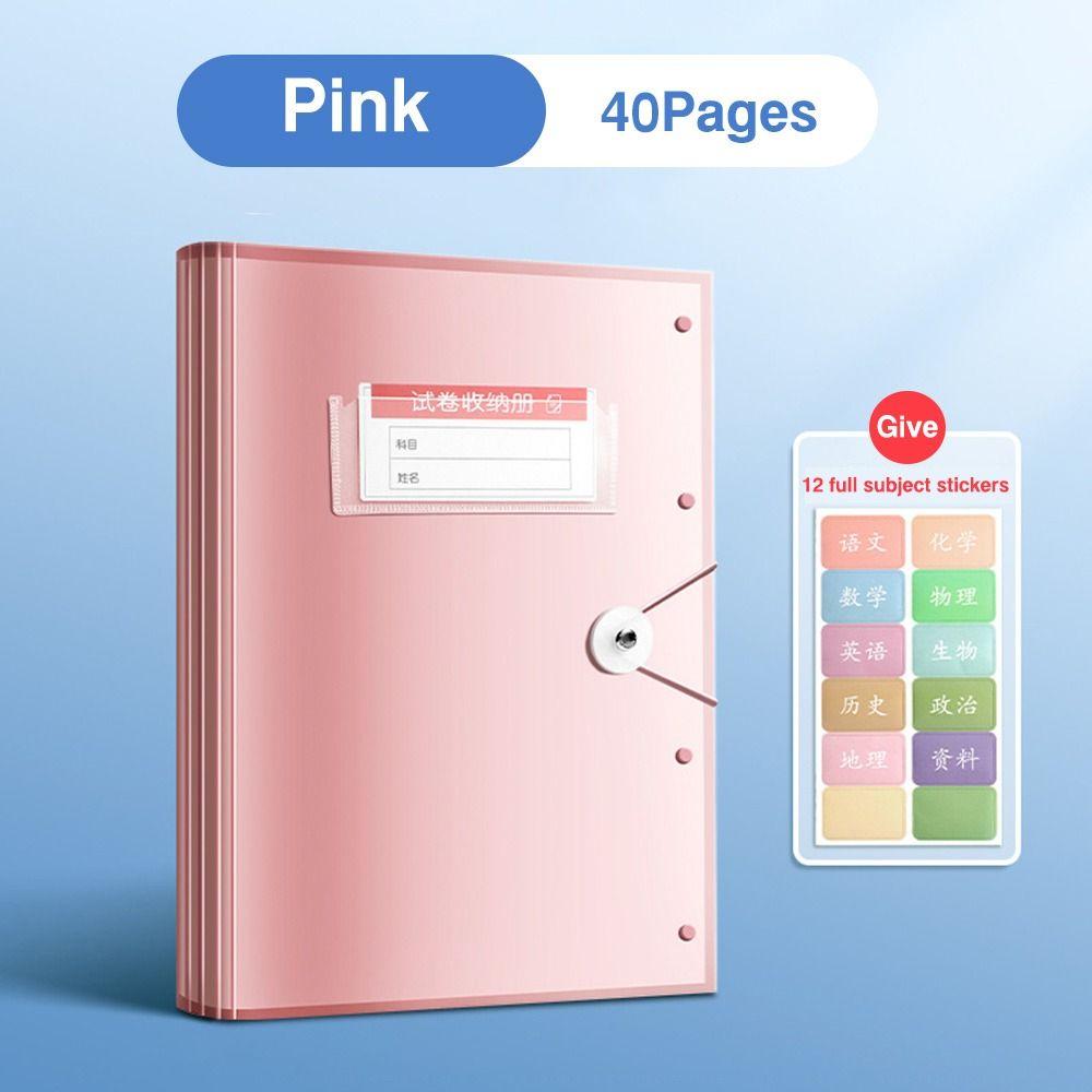 30/40/60Pages A3 File Folder Large Capacity Storage Booklet Classification Folder Gift