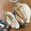 Polyester Leinwand Blume Clutch Tasche Große Kapazität Blumenmuster Kosmetiktasche Tragbar Reißverschluss Make-up Tasche