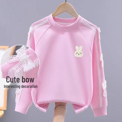Mädchen Sweatshirt mit Schleifendetail und Rundhalsausschnitt - Trendiges, vielseitiges Oberteil für Kinder für Frühling/Herbst
