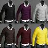 Stylish Men's Long Sleeve V-neck Knitted Cardigan Pullover Warmer Jumper Sweater Shirt Top For Casual Wear