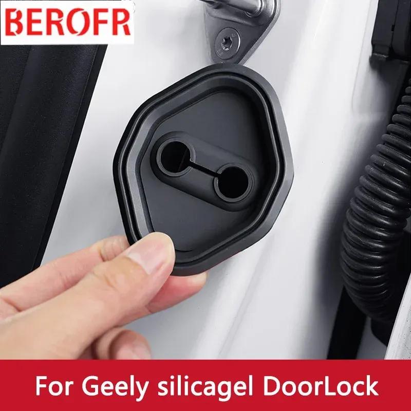 4pcs Silicone Car Door Lock Buckle Anti-collision Protective Cover For Geely BINRAY Vision SUV X3 X6 EX3 Monjaro Boyue L7 Galaxy
