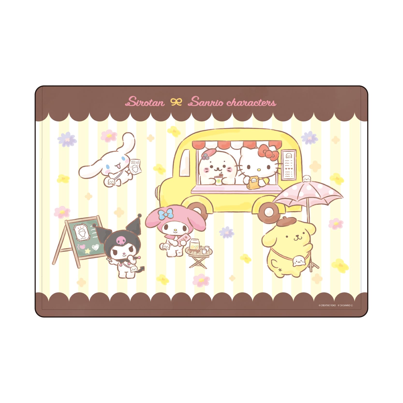 Sirotan x Sanrio Characters 01 Дизайн кафе [Иллюстрация коллаборации] Прозрачный чехол с персонажем