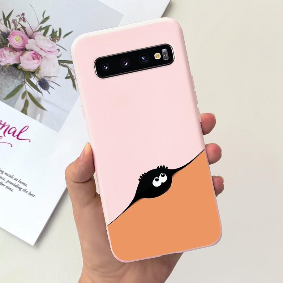 For Samsung S10 Plus SM-G975F Case Cute Dinosaur Duck Cartoon Soft Silicone Phone Cover For Samsung Galaxy S10 S10e G973F Bumper Samsung S10 Plus