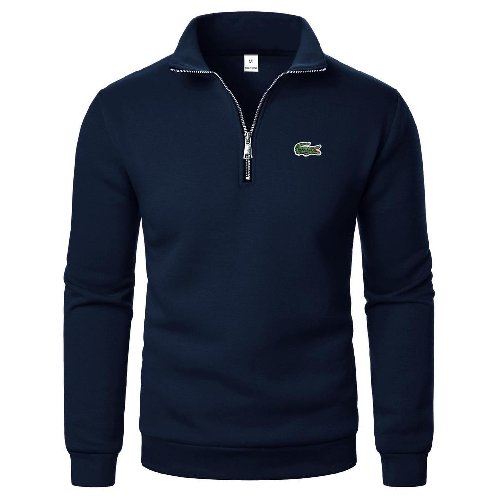 Jaqueta com Capuz Bordada Masculina Meio Zíper Primavera/Outono 2026 - Estilo de Moda Unissex