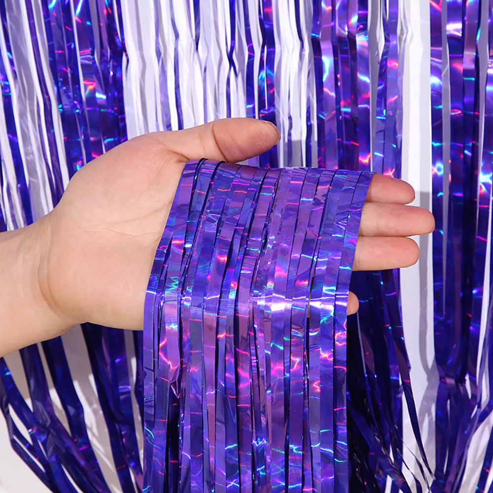 Perdele de ploaie cu laser cu PET colorat strălucitor pentru ziua de naștere pentru copii, fundal foto de nuntă, perete pentru petreceri, consumabile pentru decorare
