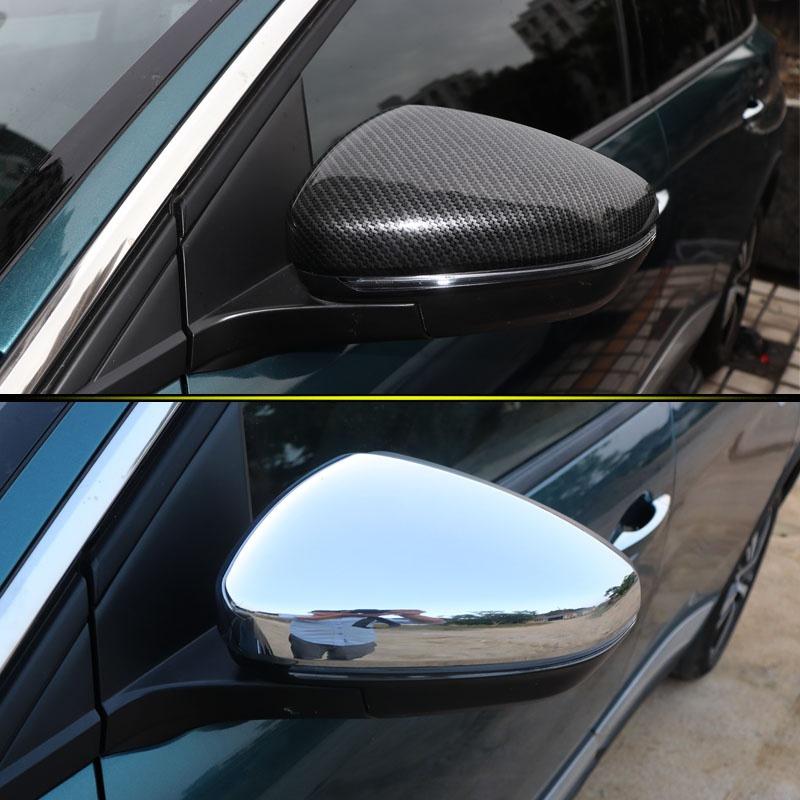 For Peugeot 3008 3008GT 4008 5008 2017 2018 2pcs/lot Carbon Fiber Style Side RearView Mirror Cap Cover Decoration