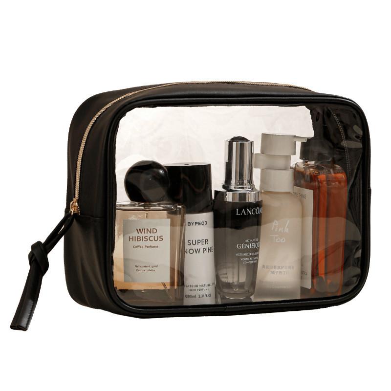 Portable Travel Toiletry Bag With Transparent Pvc Material And Large Capacity For Cosmetic Storage