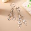 Cute Alloy Bowknot Keychain Women Girls Love Heart Key Ring Pendants for Handbag Decor DIY Jewelry Gift