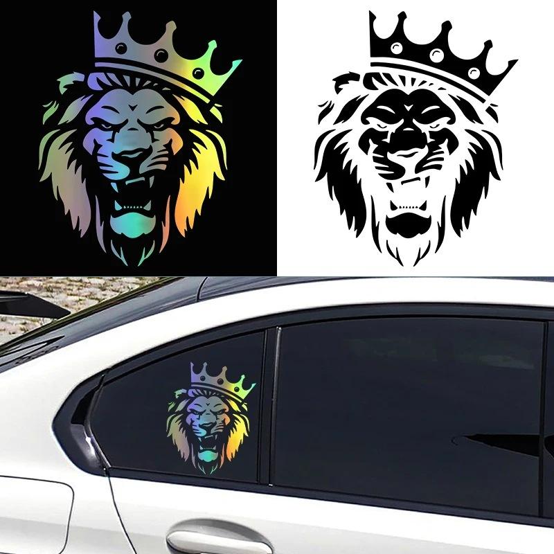 Pegatina de Coche Personalidad Meditación León Automóviles Motocicletas Accesorios Calcomanía de Vinilo pegatina decorativa corona león coche