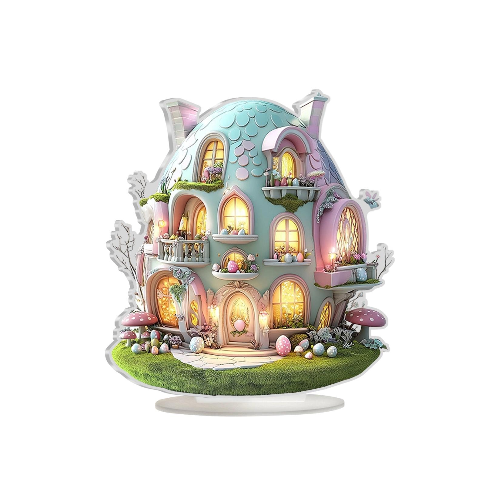 

Easter Bunny Table Decor 2D Flat Acrylic Bunny Egg Desktop Easter Ornament, Spring Rabbits And Egg Table Sign Decorations One Size