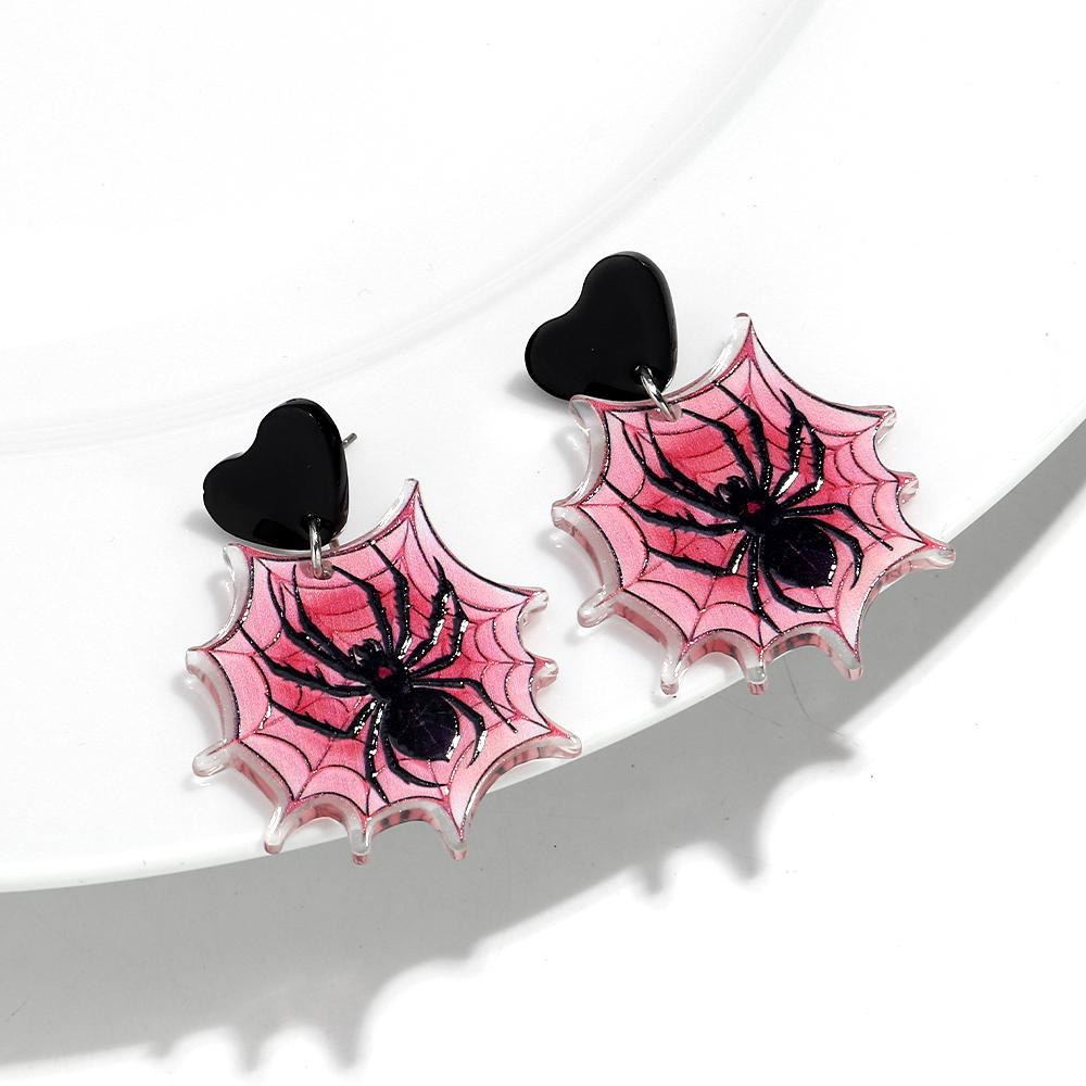 

Gothic Spider Web Acrylic Halloween Earrings for Women 2025 Horror Colorful Pendant Earring Creative Party Jewelry Gifts