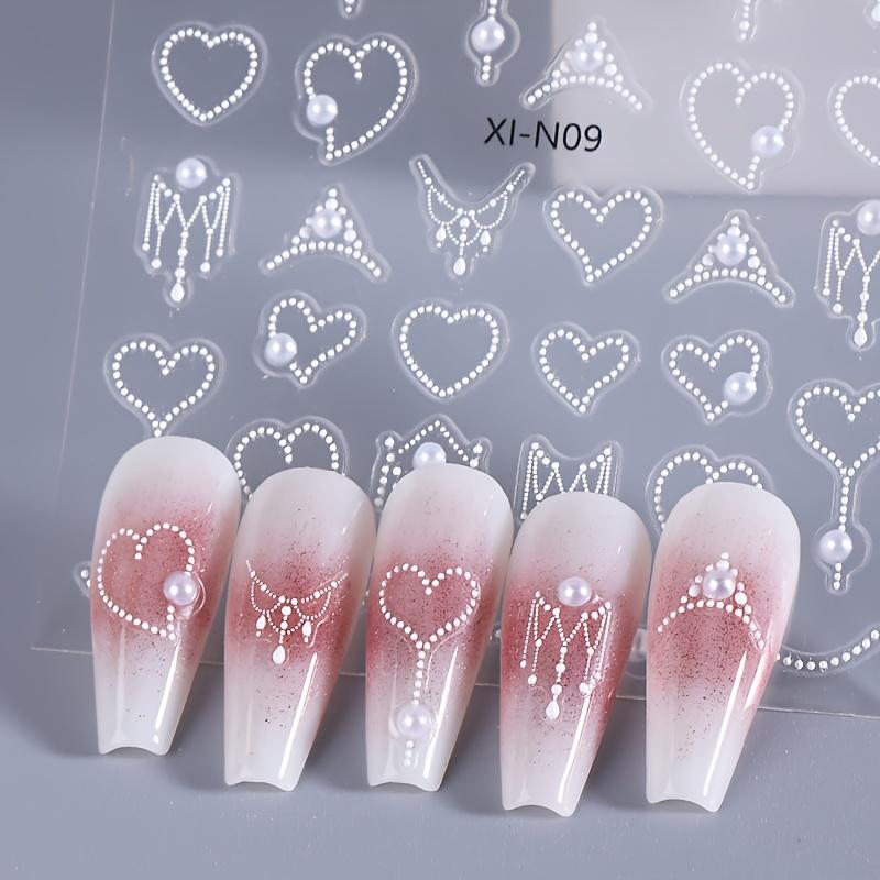Nagelaufkleber 5D Simulation Perle Dekor Maniküre Decals DIY Selbstklebende Schieber Nageldekoration