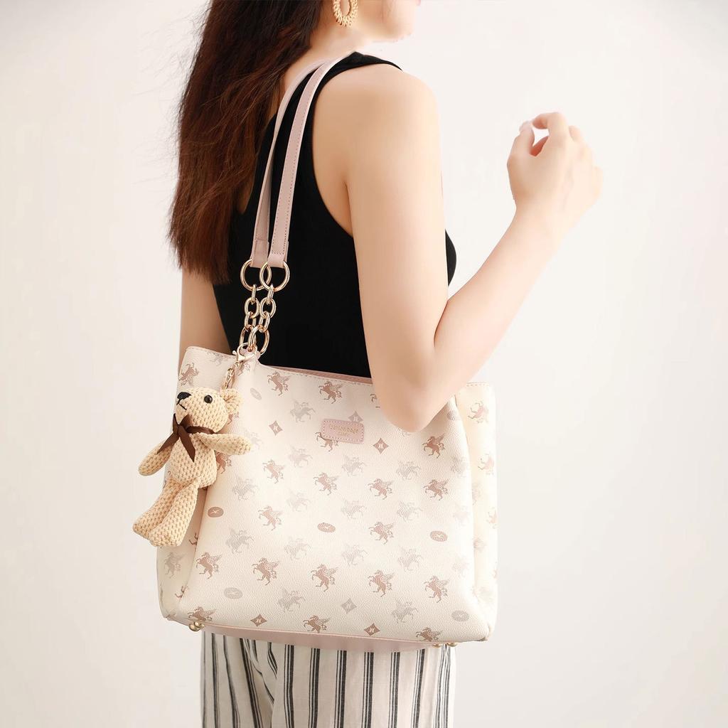 Pegasus Small Tote Bag One-shoulder Crossbody Bag Commuter Basket Handbag High-end Feeling Large Capacity