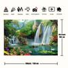 2D Idyllic Forest Waterfall Nature Wall Tapestry, Lake Swan Fishing Boat Flower Bird Bedroom Home Decor
