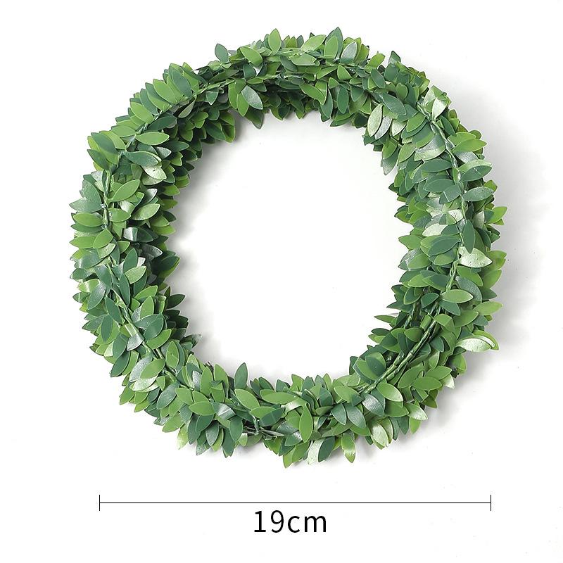 DIY Green Leaves Vine Wreath Material for Living Room Wall Decor, Birthday Scene Setup, Plastic Green Plants