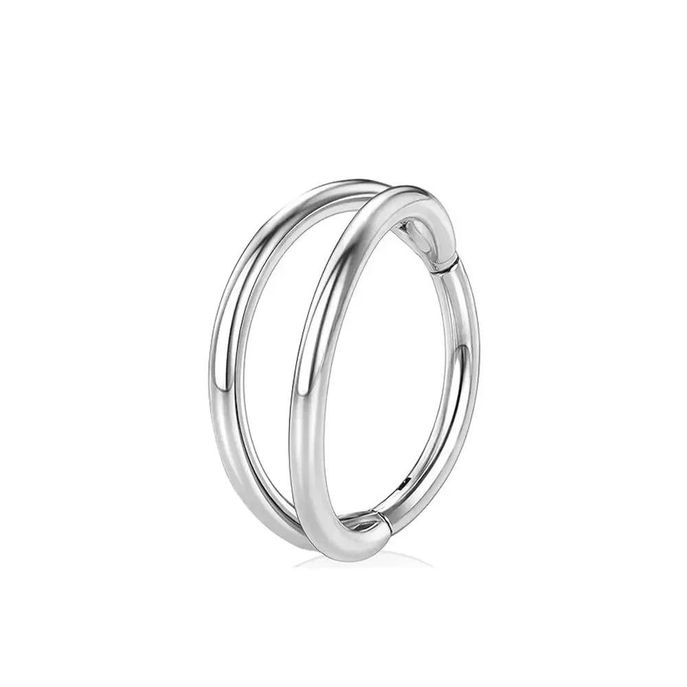 

ASTM F136 Titanium 3 Layer Hinged Septum 16G 18G Nose Ring Nose Piercing Helix Cartilage Tragus Earrings Piercing Body Jewelry 18G 1.0x7mm