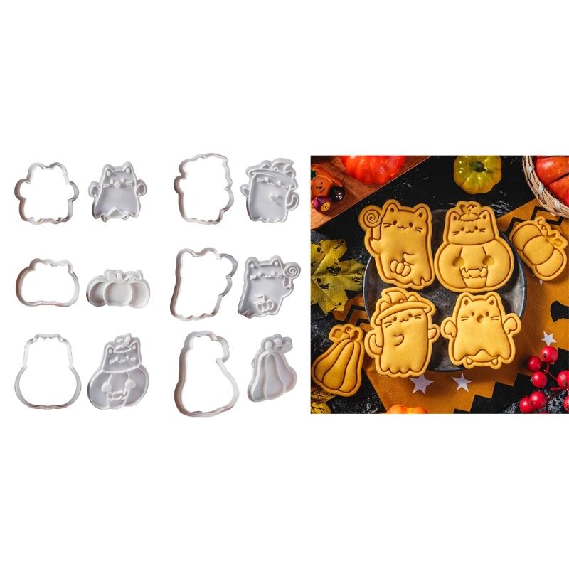 Pack of 8 Halloween Biscuit Molds Cookie Molds Cats Shape Biscuit Cutter Cookie Tool Present for Baking Enthusiasts
