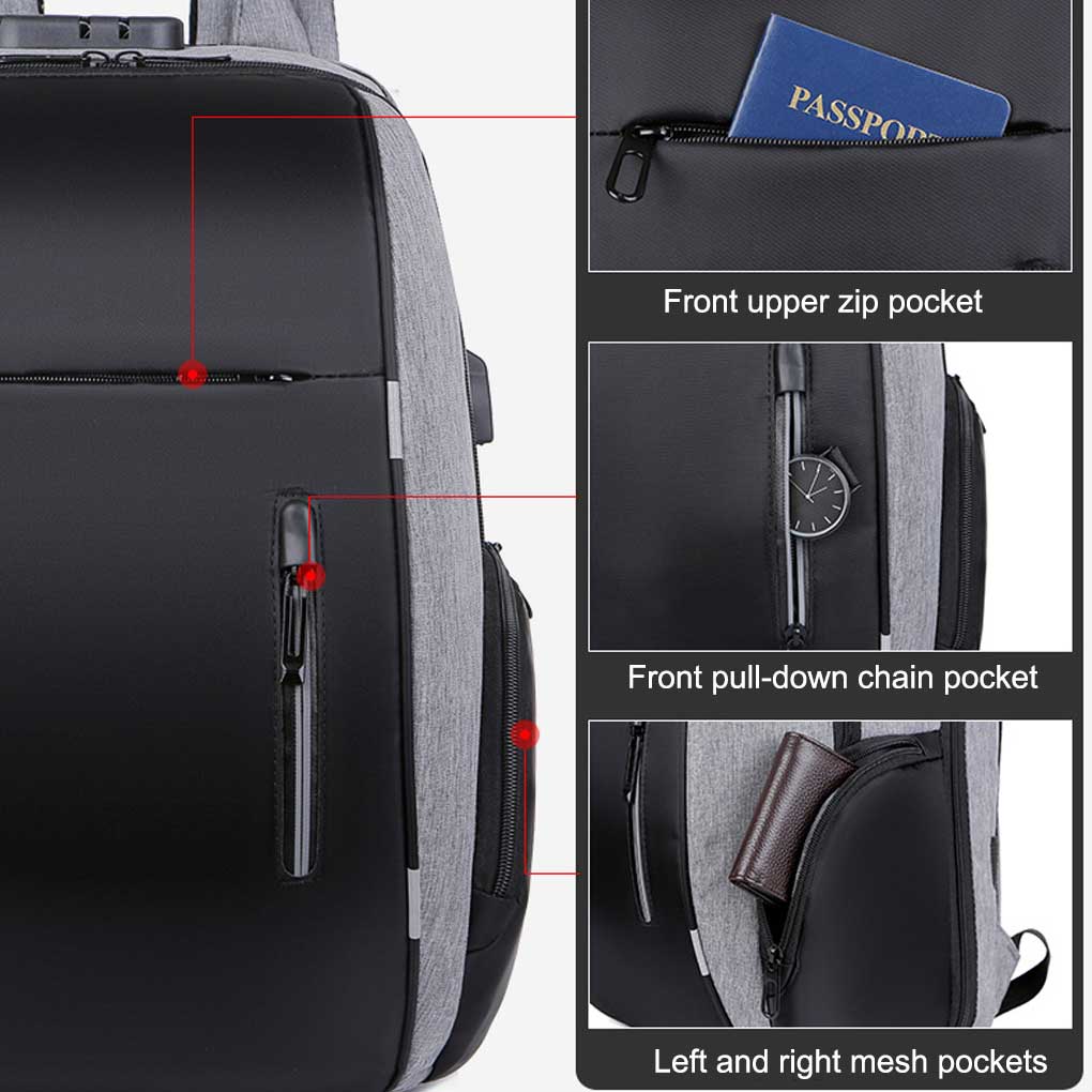 JCDOBEST 55L Laptop Backpack – TSA Approved, RFID Anti-Theft, USB Charging Port, Luggage Strap, For Travel & College - View #4