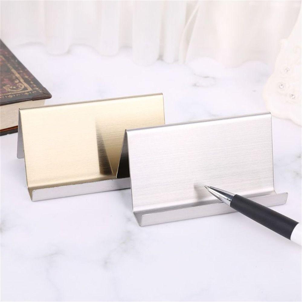 Steel Name Card Display Stand Business Card Storage Name Tag Display Rack Business Card Holder