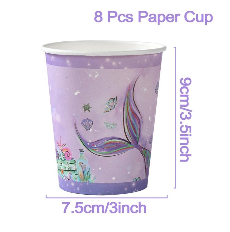 

The Little Mermaid Disposable Tableware Birthday Party Decor Kids Mermaid Tail Theme Mermaid Party Birthday Baby Shower Supplies оливковий