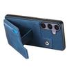 Etui z zamkiem błyskawicznym i uchwytem na karty, podstawką, wykonane ze skóry + PC + TPU, do Samsung Galaxy S25+