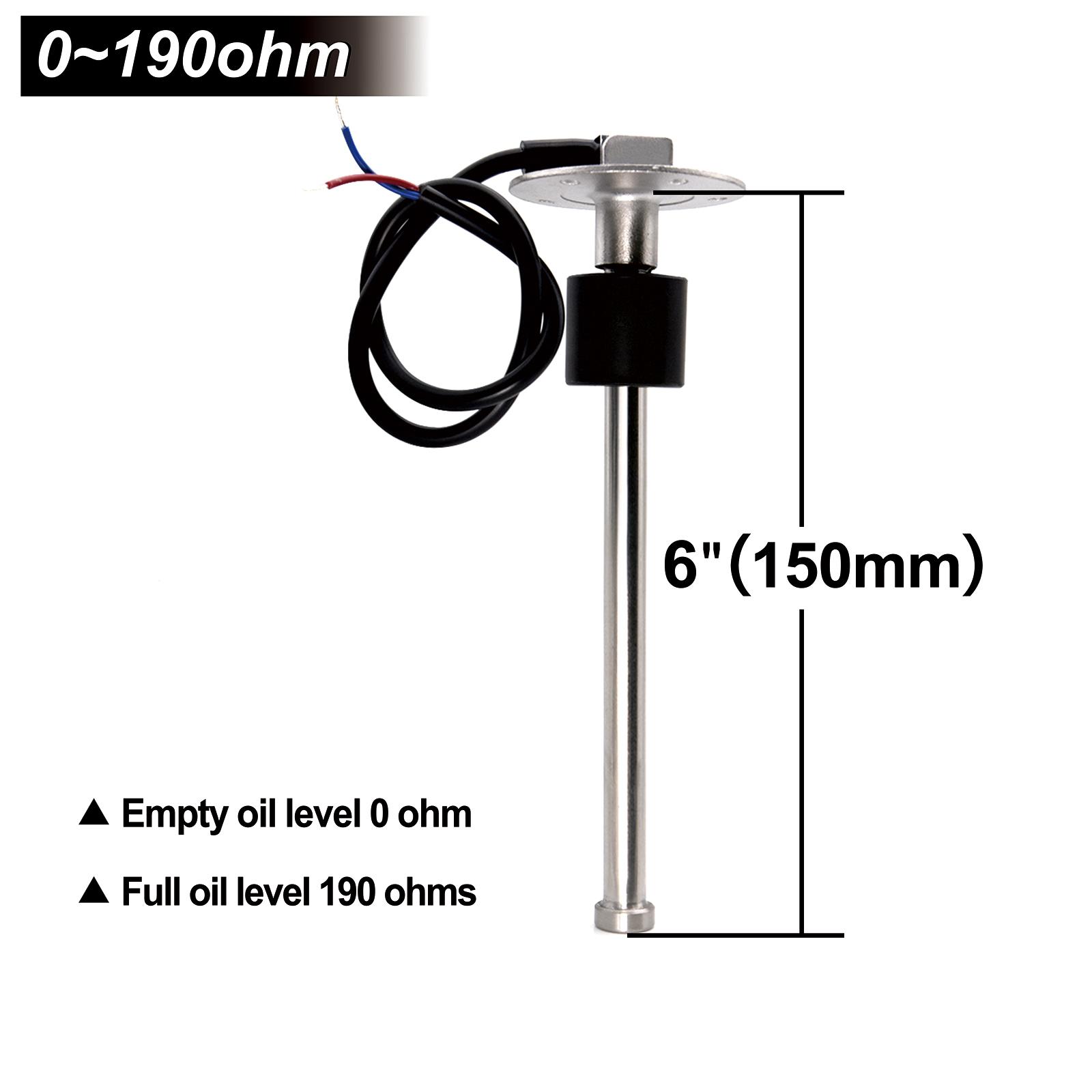 

A3 A5 Датчик уровня топлива для авто, лодки, морской цифровой измеритель уровня топлива, водонепроницаемый индикатор уровня воды 150mm 0-190ohm A5