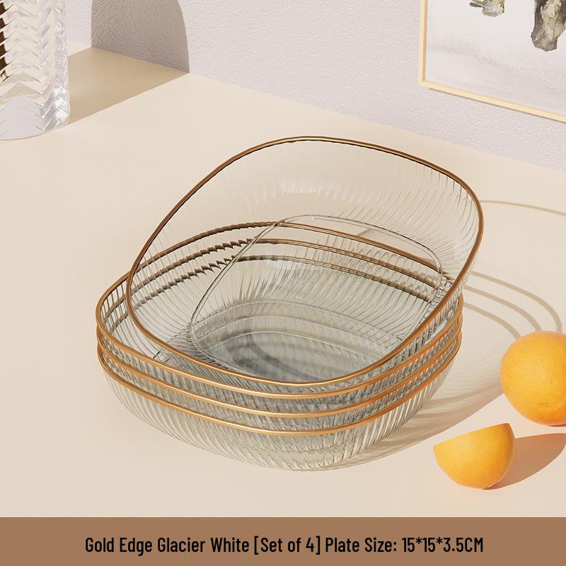 Elegant Transparent Vinegar and Snack Dish - Food Grade Plastic Plate for Dipping Sauces