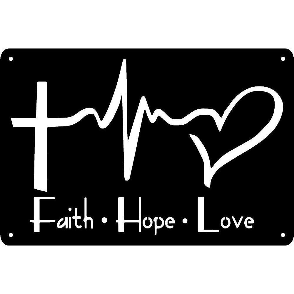 

Metal Wall Art Faith Hope Love Sign Home Decor Bedroom Living Room Modern Decor Gift чорний