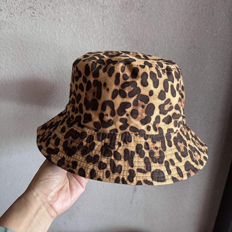 JYL TS DIY Leopard Bucket Hat Unisex American Reversible Street Fashion Hat Cotton 1222Mao17813 cerise розовый