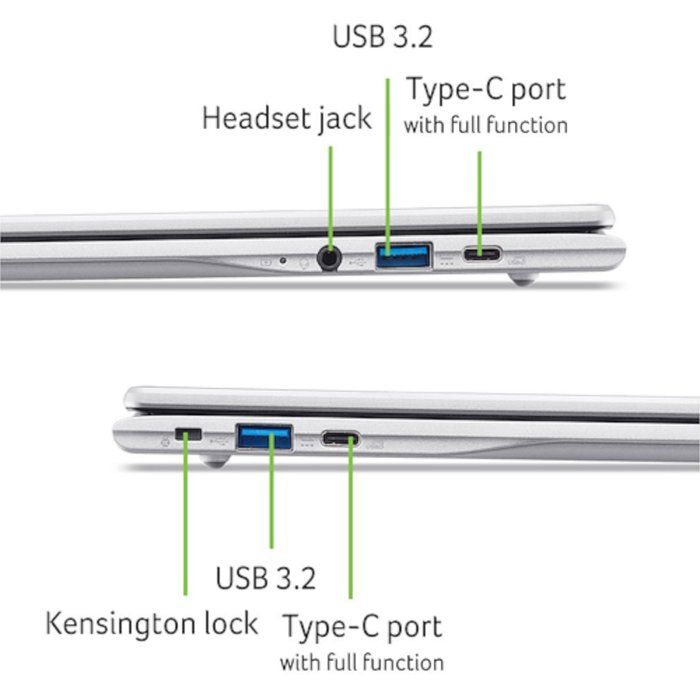 Ordinateur Portable ACER Chromebook 315 : Chrome OS - 15.6" FHD - MediaTek Kompanio 540 - RAM 4Go - 128Go eMMC