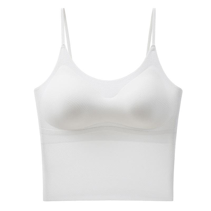 Women Sexy U Neck Backless Fixed Cup Camisole Top For Inner And Outer Wear
