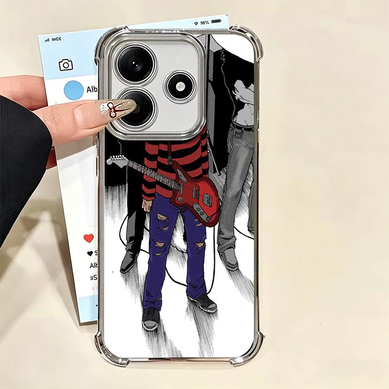 Retro Singer Kurt Cobain Soft Phone Case For Xiaomi Redmi Note 14 15 Pro Plus 13 12 11S 11T 5G 10 9S 9 Plating Anti-Fall Fundas