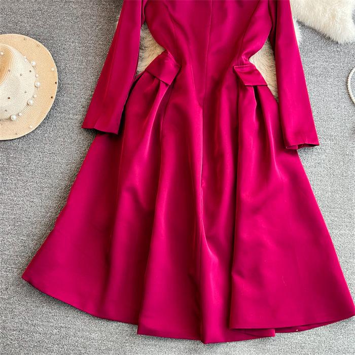 Осенне-зимнее платье-блейзер во французском стиле Хепберн — фото 16