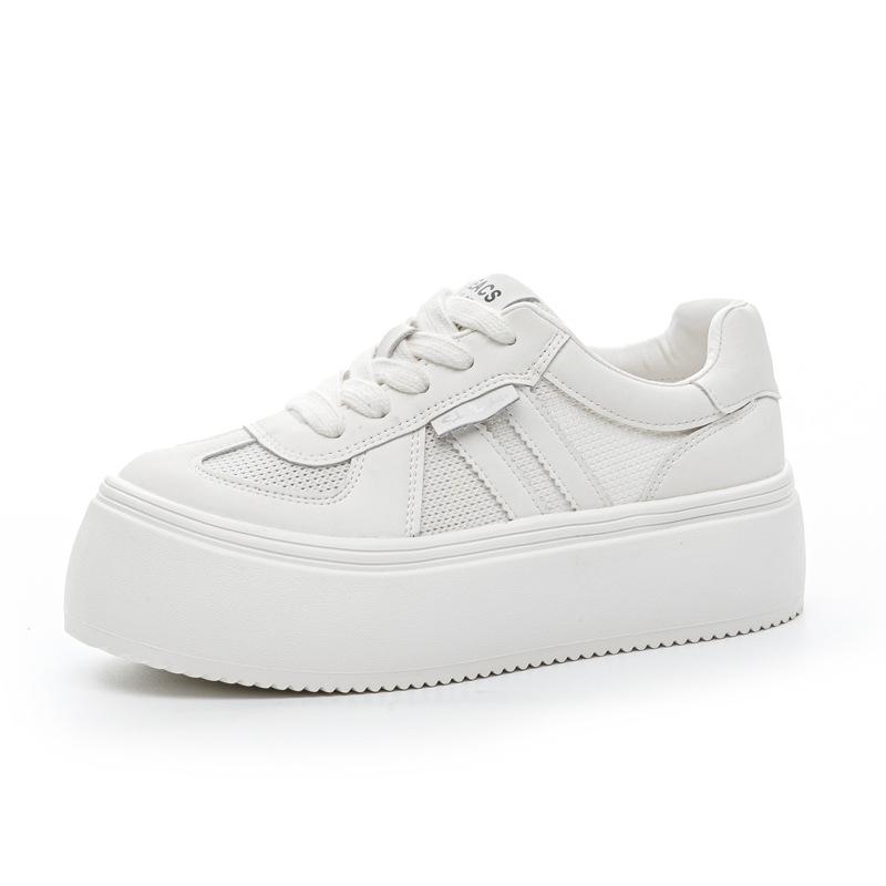 Summer mesh white shoes women's thin breathable mesh shoes 2025 new casual shoes women's thick-soled lightweight board shoes women