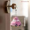 1 peça, Carro Rosa Fashion 2D Plano com chaveiro de flor para mochila e chaves de carro, decorações para festa de feriado, presentes perfeitos para o Dia de Ação de Graças