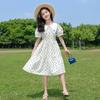 Girls' Western-Style Summer Floral Princess Dress with Puff Sleeves for Kids