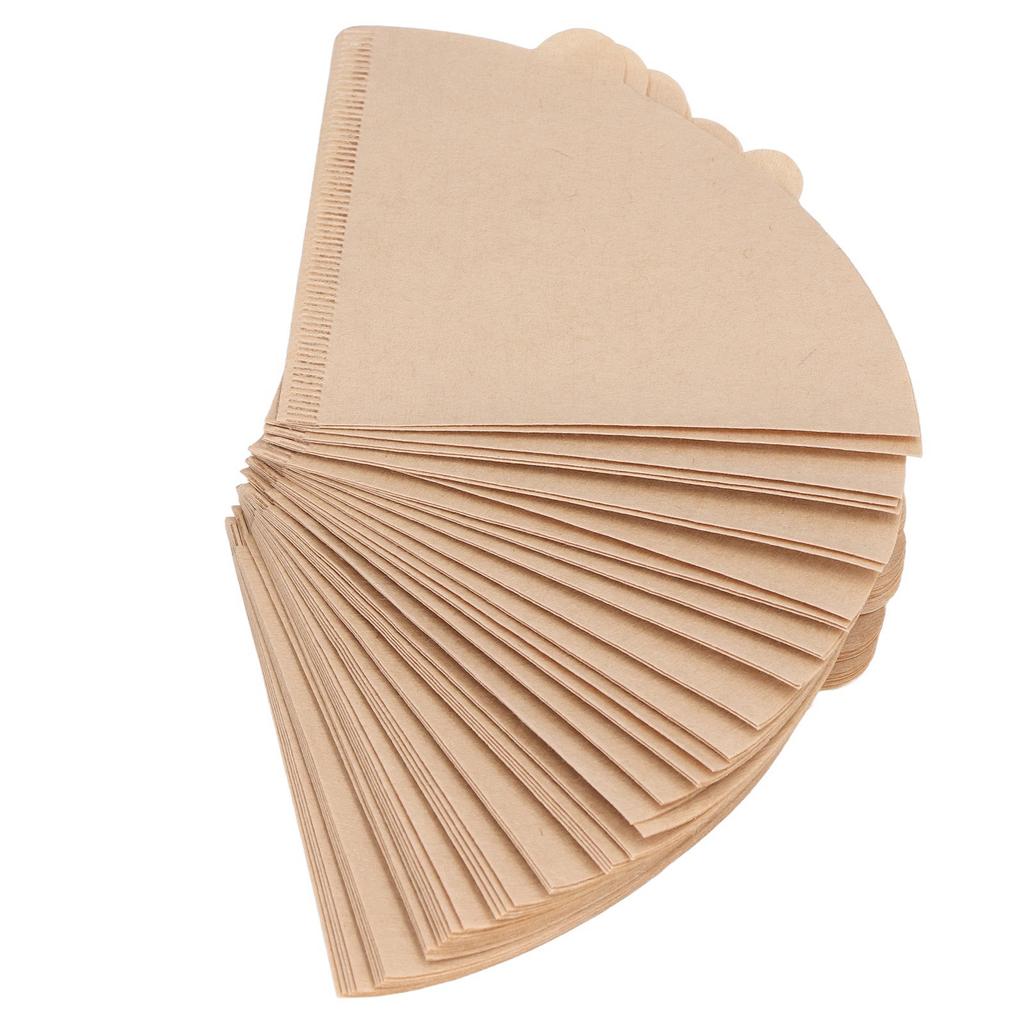 100PCS filtru de cafea hârtie de unică folosință din pulpă de lemn naturală formă de con strecurătoare de cafea