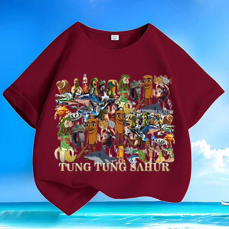 

Children s Tungtungsahur Wooden Stick Figure Top Summer Boys and Girls Casual Top 160