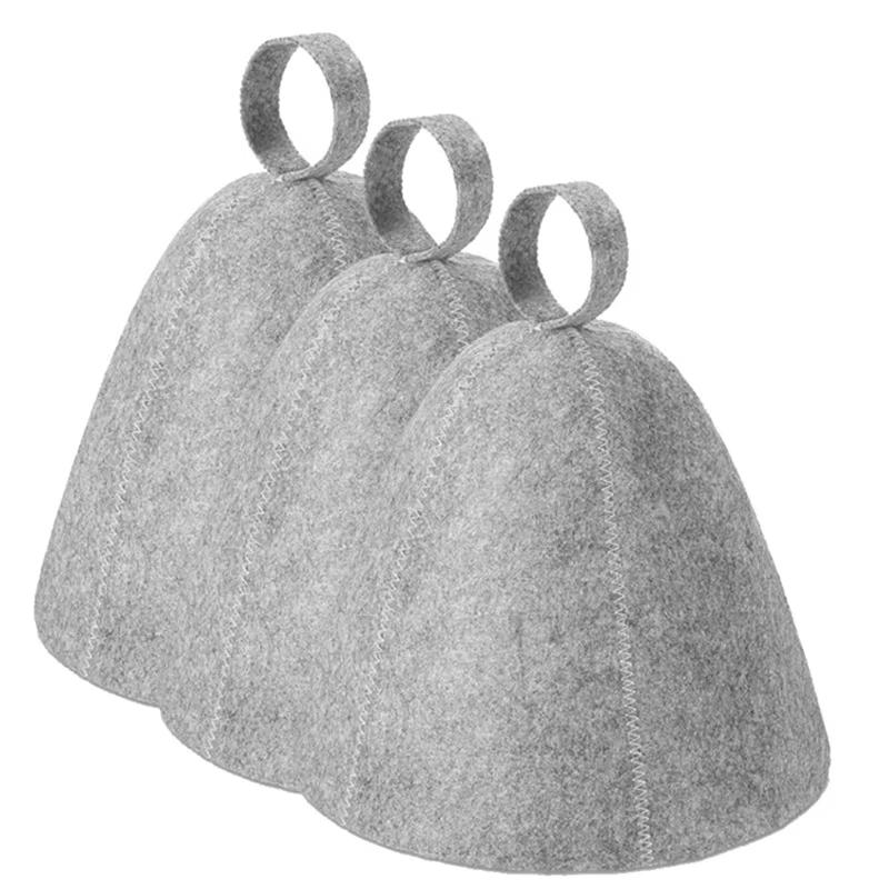 Sauna Anti Heat Sauna Hat Thicken Wool Felt Shower Cap Hair Turban Quickly Towel Drying Towel Hats Sauna Bathroom Accessories