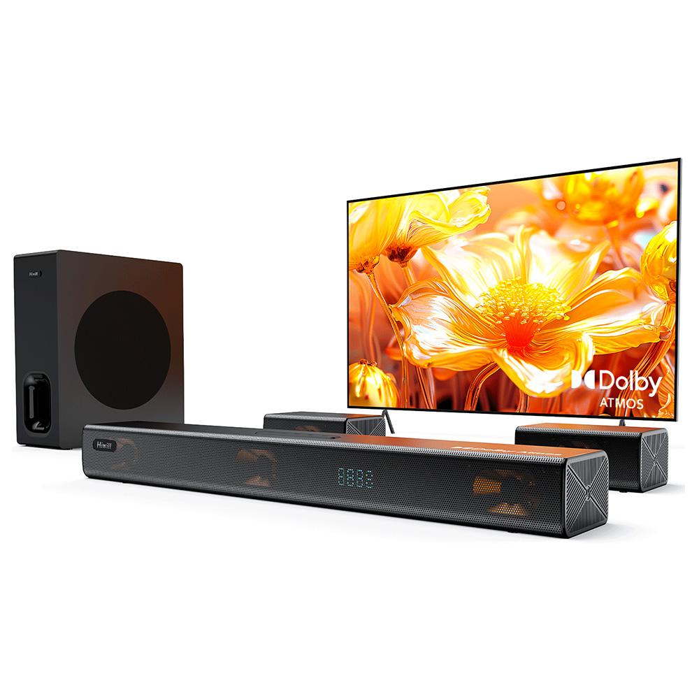 Hiwill A51 Pro Zestaw Głośników Soundbar 5.1 Kanałowy z Subwooferem , Dolby Atmos, Bezprzewodowy Subwoofer 6.5'', 9 Przetworników, Moc Szczytowa 420W