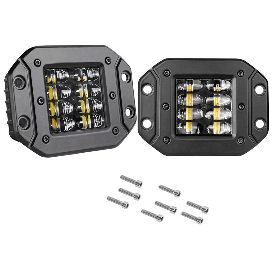 2x 48W Spot Flood Combo LED Work Light Car 4x4 Off-Road Flush Mount Bumper Lamps